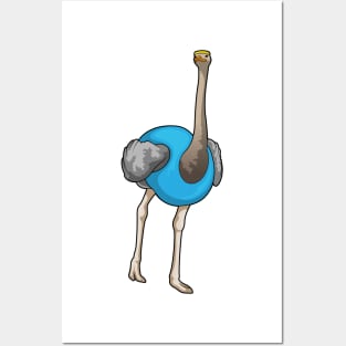 Ostrich Running Fitness Posters and Art